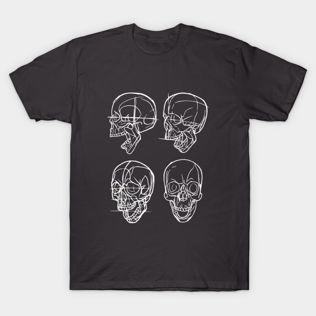 Skulls Drawing T-Shirt by valsymot